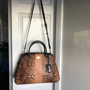 COACH Python Margot Embossed Leather Bag